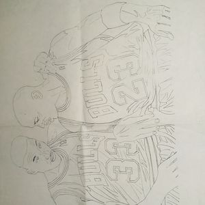 MICHAEL JORDAN SCOTTIE PIPPIN PENCIL PICTURE DRAWN BY ARTIST GREG GAMBLE
